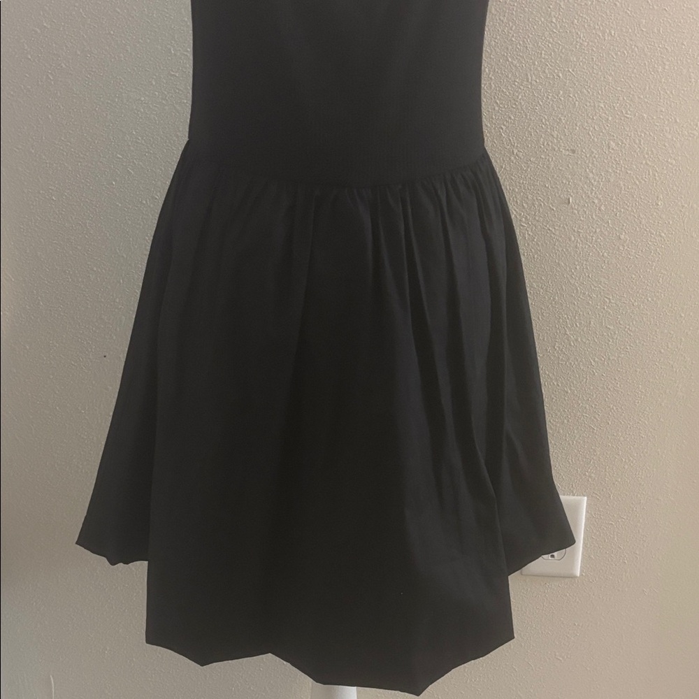 Leith Black Fit and Flare Dress Size M Sleeveless Minimalist Skater Dress - Picture 9 of 12
